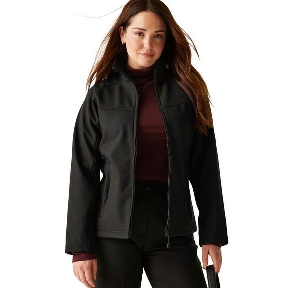 Regatta Ladies Uproar Softshell Wind Resistant Jacket / All Black - Picture 3 of 4